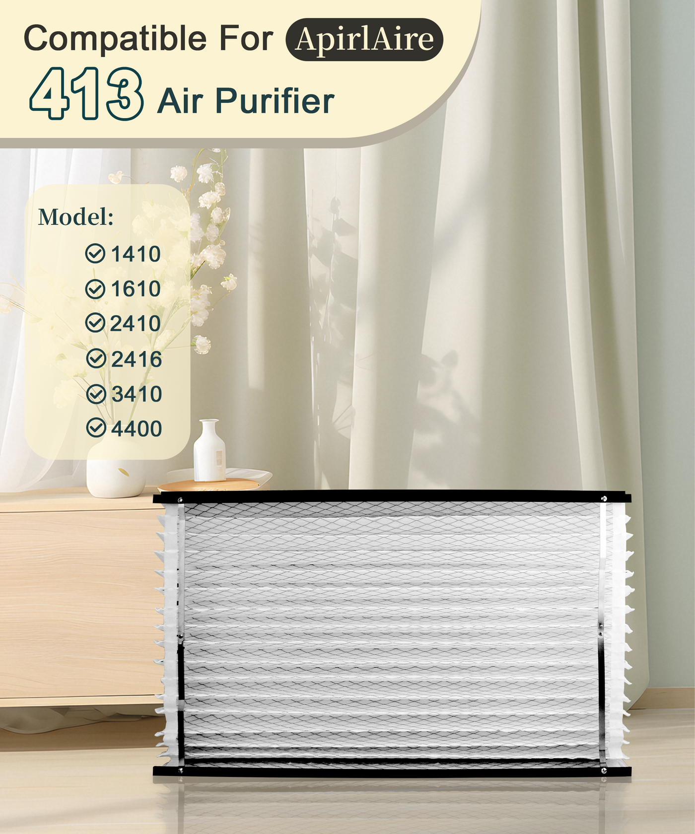 Halvique 413 MERV 13 Replacement Air Filter Compatible with AprilAire Air Purifiers