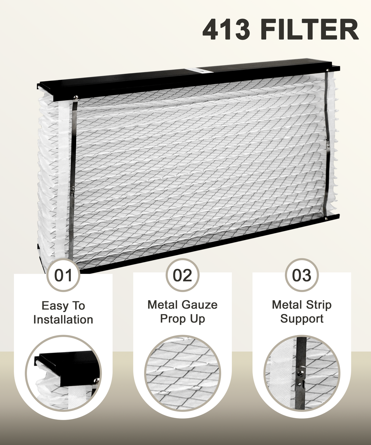 Halvique 413 MERV 13 Replacement Air Filter Compatible with AprilAire Air Purifiers