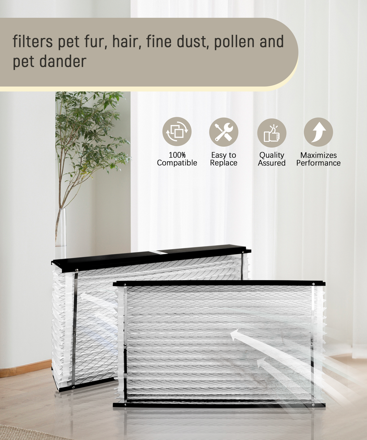 Halvique 413 MERV 13 Replacement Air Filter Compatible with AprilAire Air Purifiers