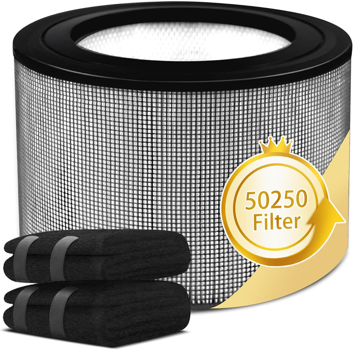 Halvique 50250-S / 24000 / 24500 / 52500 / 50255 / 50255-HD Replacement Filter Compatible with Honeywell, 1 Main Filter + 2 Carbon Pre-Filters