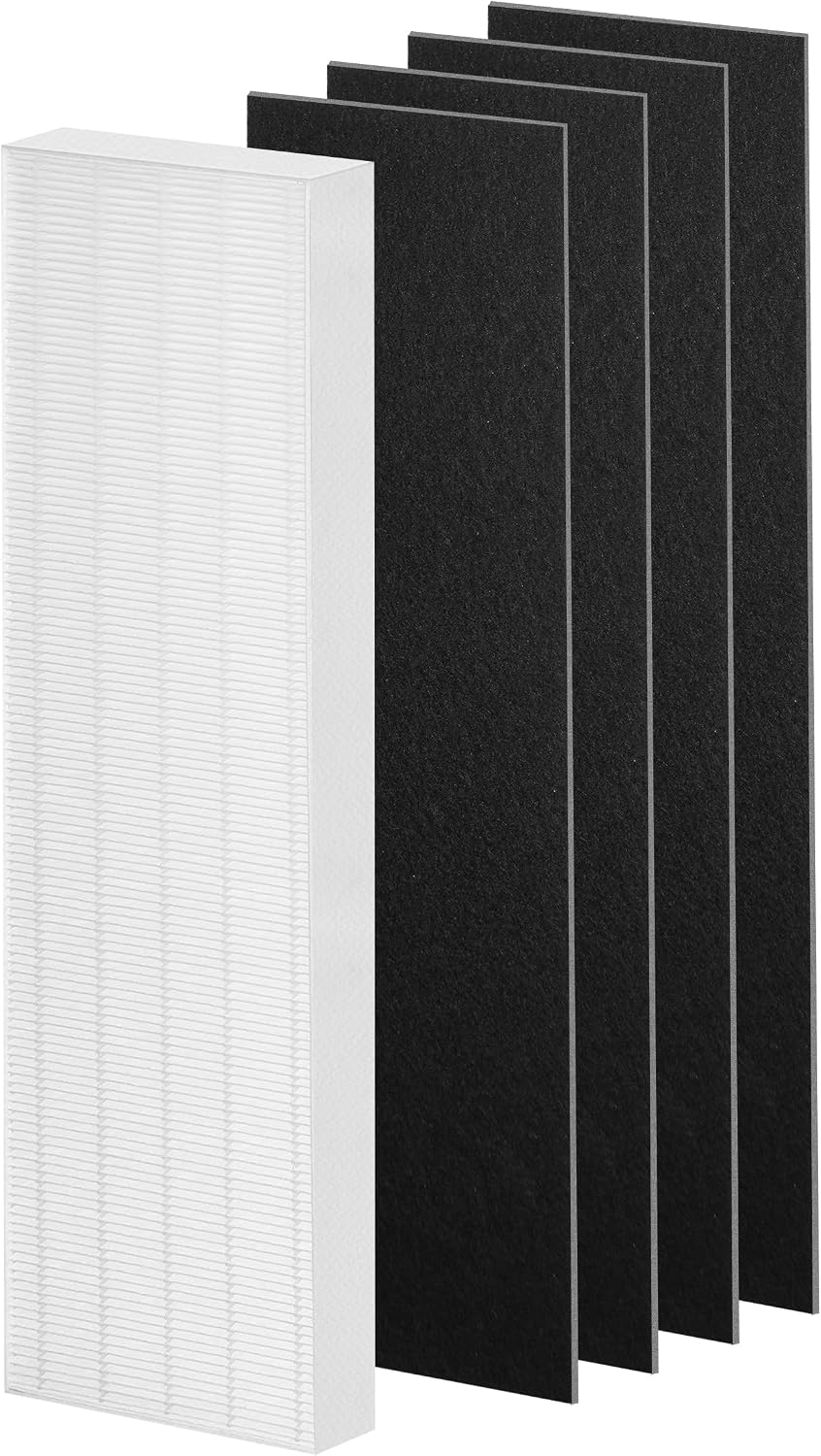 Halvique LP300 / LP450 Replacement Filter Compatible with Lasko, 1 Main Filter + 4 Carbon Pre-Filters