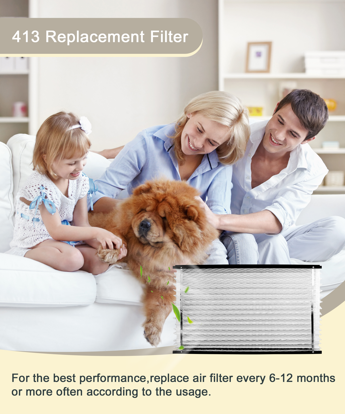 Halvique 413 MERV 13 Replacement Air Filter Compatible with AprilAire Air Purifiers