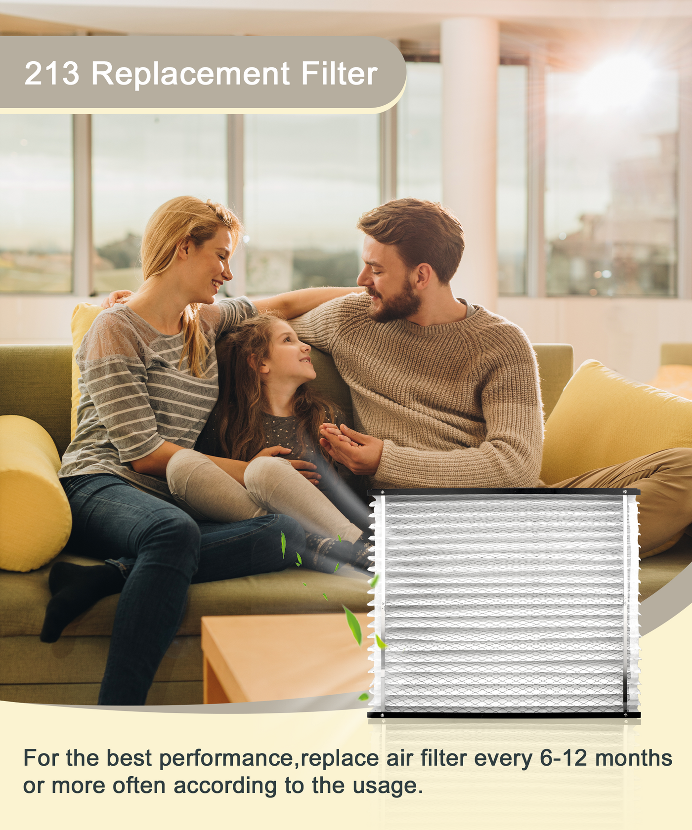 Halvique 213 MERV 13 Replacement Air Filter Compatible with AprilAire Air Purifiers