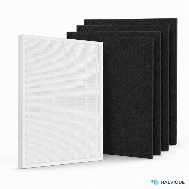 Halvique C545 Replacement Filter Compatible with Winix C545, 1 Main + 4 Carbon Filters