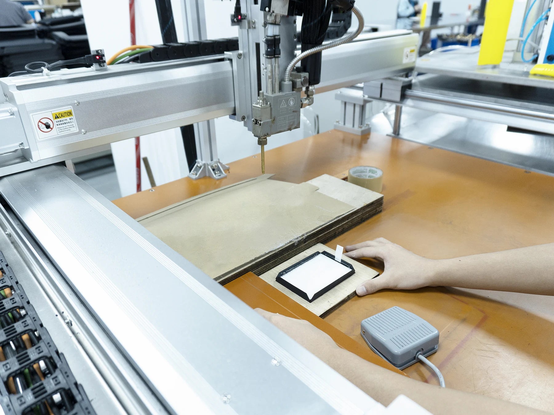 Machine detail at Halvique manufacturing facility