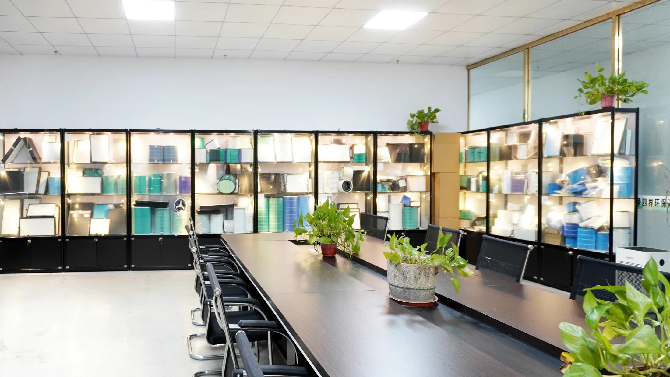 About us  and  business reception at Halvique manufacturing facility